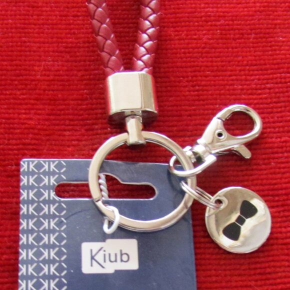 "GENTLEMAN" KEYCHAIN GIFT, KIUB NWT BRAIDED LOOP w FOBS, KEY RING MEN'S PRESENT - Picture 4 of 7